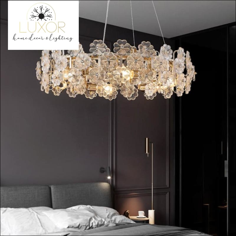 Crystal Flower Chandelier - chandeliers