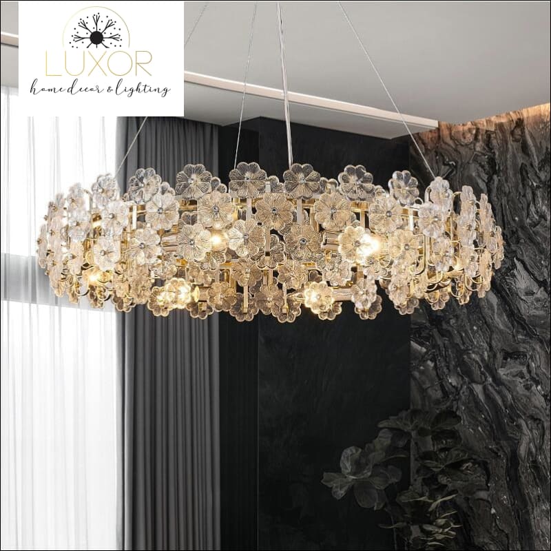 Crystal Flower Chandelier - chandeliers