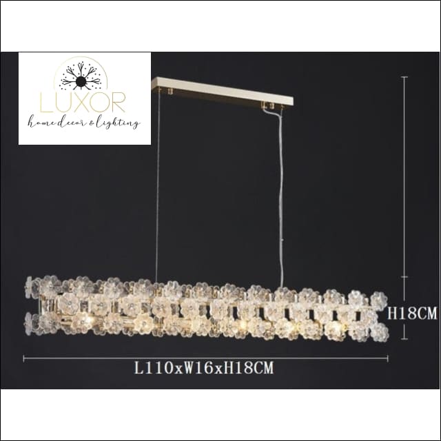 Crystal Flower Chandelier - L110x W16xH18CM / Warm White - chandeliers