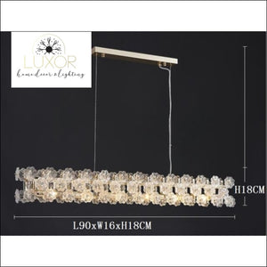 Crystal Flower Chandelier - L90x W16xH18CM / Warm White - chandeliers