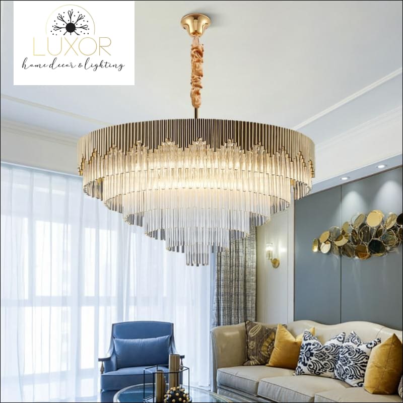 Crystal Tier Drop Chandelier - chandelier