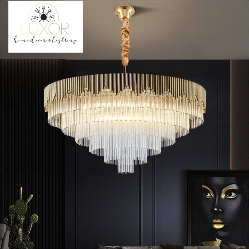 Crystal Tier Drop Chandelier - chandelier
