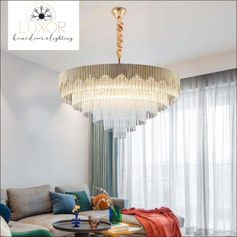 Crystal Tier Drop Chandelier - chandelier