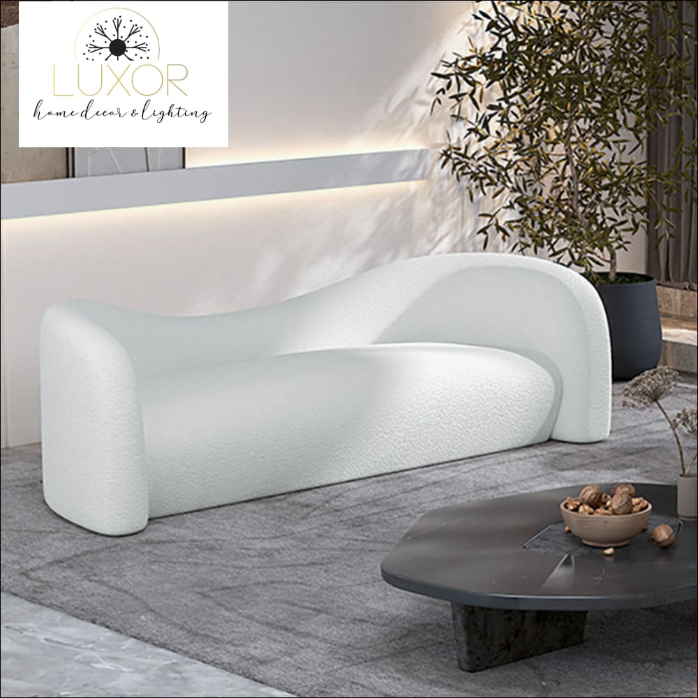 Curved White Velvet Modular Sofa
