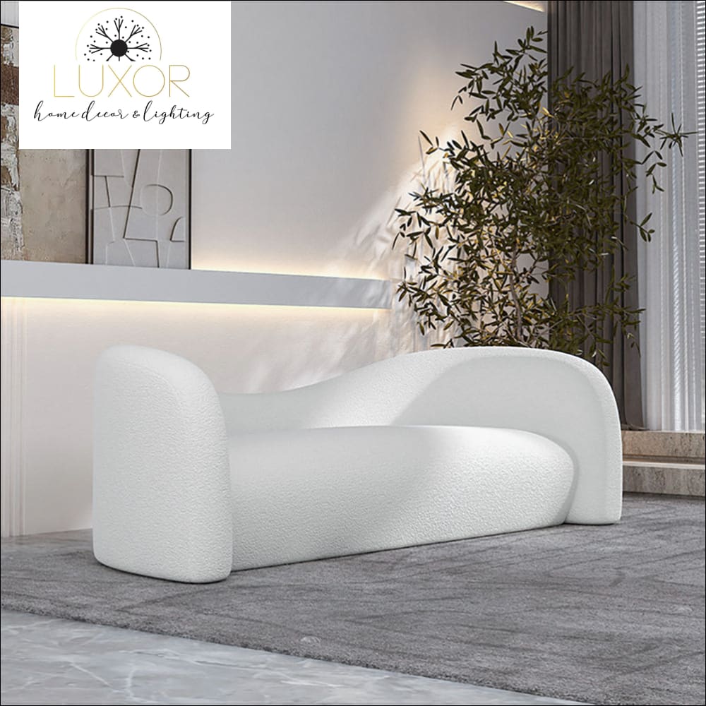 Curved White Velvet Modular Sofa