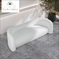 Curved White Velvet Modular Sofa