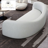 Curved White Velvet Modular Sofa