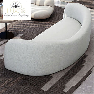 Curved White Velvet Modular Sofa