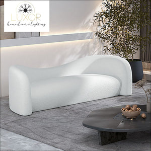 Curved White Velvet Modular Sofa