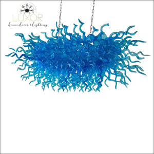 Dalini Europa Hand Blown Chandelier - Blue / L150xW60xH60cm / Warm White - chandelier