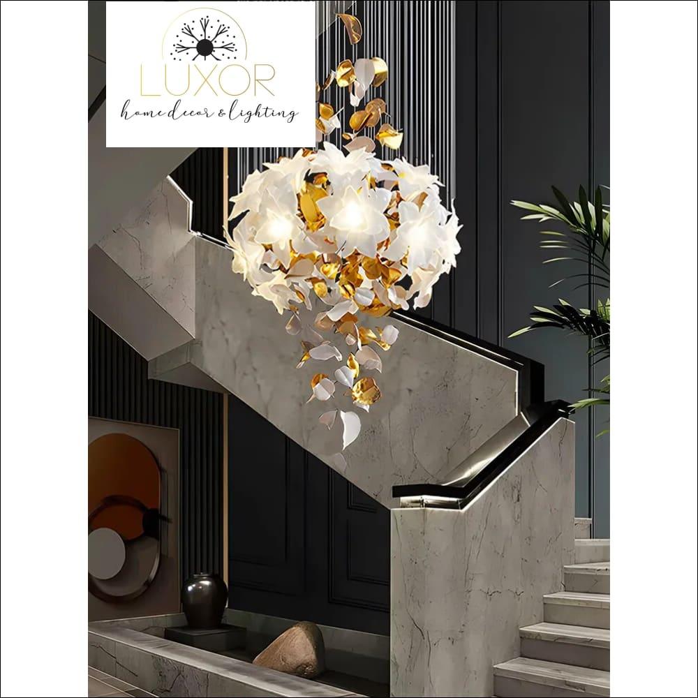 Dazzling Cresendo Flower Crystal Chandelier - chandeliers
