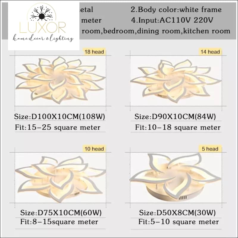 ceiling light Decorative Lotus Modern Ceiling Light - Luxor Home Decor & Lighting