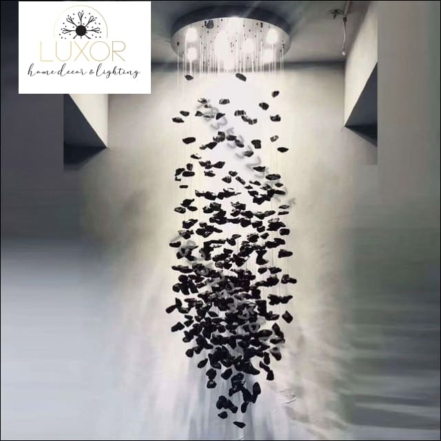 Delray Art Design Modern Black Chandelier - Black / Dia40xH120cm, L, Warm White - chandeliers