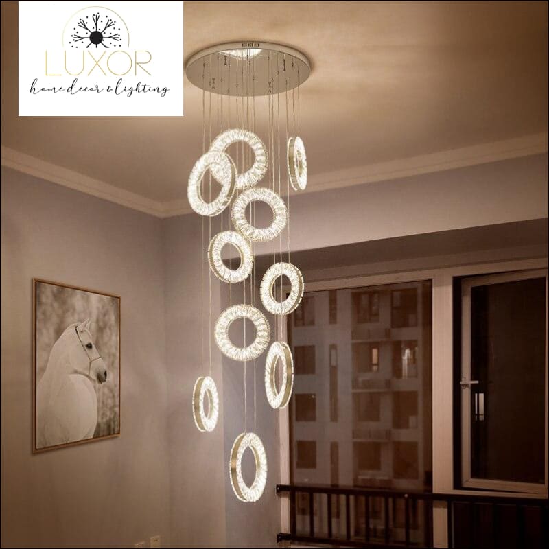 Diamond Ring Crystal Hanging Chandelier - chandeliers