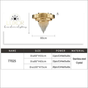 Elenor Lux Crystal Chandelier - chandeliers