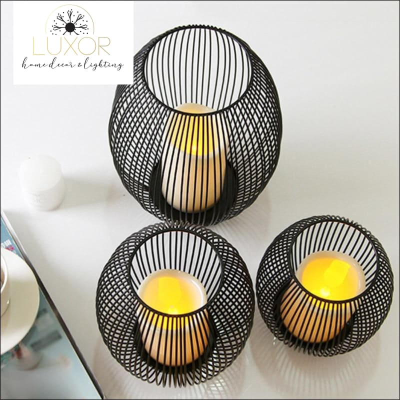 decorative objects Ernest Metal Hollow Out Lanterns - Luxor Home Decor & Lighting