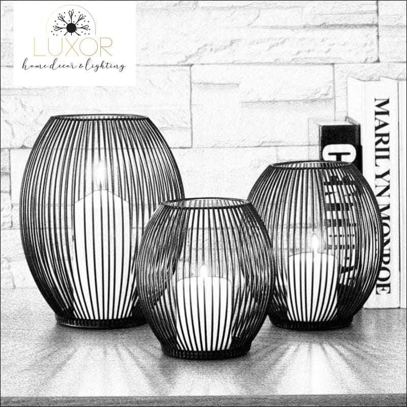 decorative objects Ernest Metal Hollow Out Lanterns - Luxor Home Decor & Lighting
