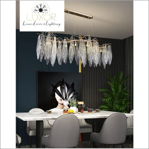 Espirilly Crystal Leaf Rectangular Chandelier - chandeliers