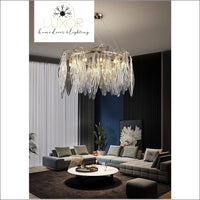 Espirilly Crystal Leaf Round Chandelier - chandeliers