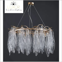 Espirilly Crystal Leaf Round Chandelier - chandeliers