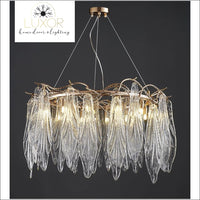 Espirilly Crystal Leaf Round Chandelier - chandeliers