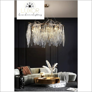 Espirilly Crystal Leaf Round Chandelier - chandeliers