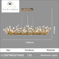 Euforia Crystal Chandelier - Rectangular - 120cm / warm light - chandelier