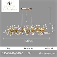 Euforia Crystal Chandelier - Rectangular - 150cm / warm light - chandelier