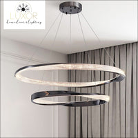Euphemia Modern Circular Pendant - Black / Cool White - 5000k / Dia80cm 60cm - chandelier