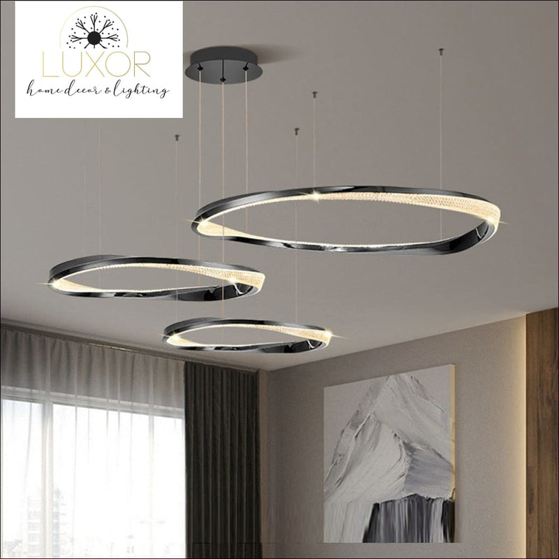 Euphemia Modern Circular Pendant - Black / Warm White - 3000k / Dia100cm 80cm 60cm - chandelier