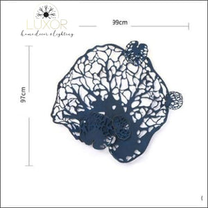 wall decor European Wrought Iron Blue Leaf Decor - Luxor Home Decor & Lighting