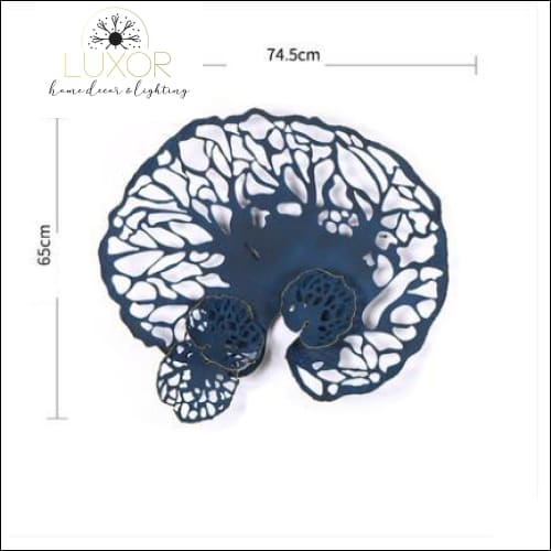 wall decor European Wrought Iron Blue Leaf Decor - Luxor Home Decor & Lighting