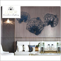 wall decor European Wrought Iron Blue Leaf Decor - Luxor Home Decor & Lighting