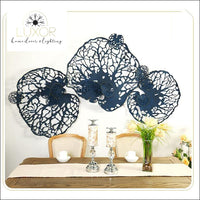 wall decor European Wrought Iron Blue Leaf Decor - Luxor Home Decor & Lighting
