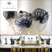 wall decor European Wrought Iron Blue Leaf Decor - Luxor Home Decor & Lighting