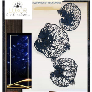wall decor European Wrought Iron Blue Leaf Decor - Luxor Home Decor & Lighting