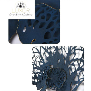 wall decor European Wrought Iron Blue Leaf Decor - Luxor Home Decor & Lighting