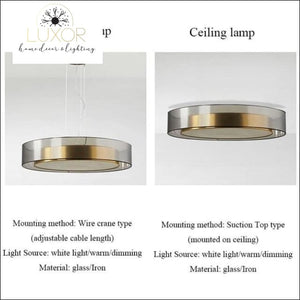ceiling Finster Glass Ceiling/Pendant Light - Luxor Home Decor & Lighting