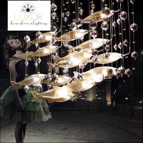 chandeliers Fishery Glass Chandelier - Luxor Home Decor & Lighting