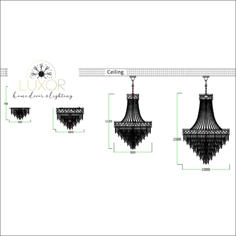 chandeliers Fletcher Crystal Lux Chandelier - Luxor Home Decor & Lighting