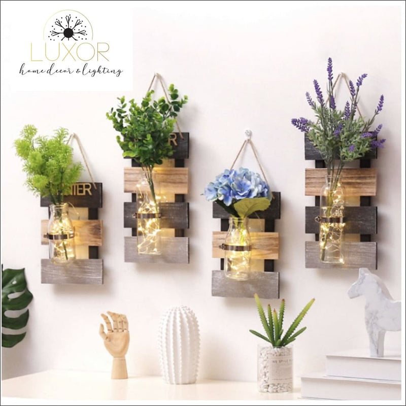 wall decor Four Seasons Hydroponic Wooden Wall Decor - Luxor Home Decor & Lighting