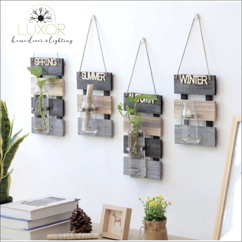 wall decor Four Seasons Hydroponic Wooden Wall Decor - Luxor Home Decor & Lighting