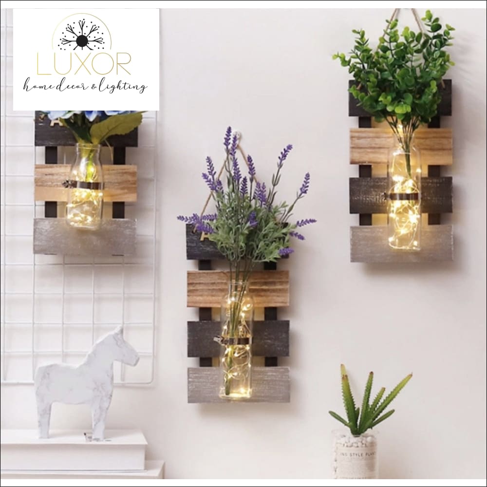 wall decor Four Seasons Hydroponic Wooden Wall Decor - Luxor Home Decor & Lighting