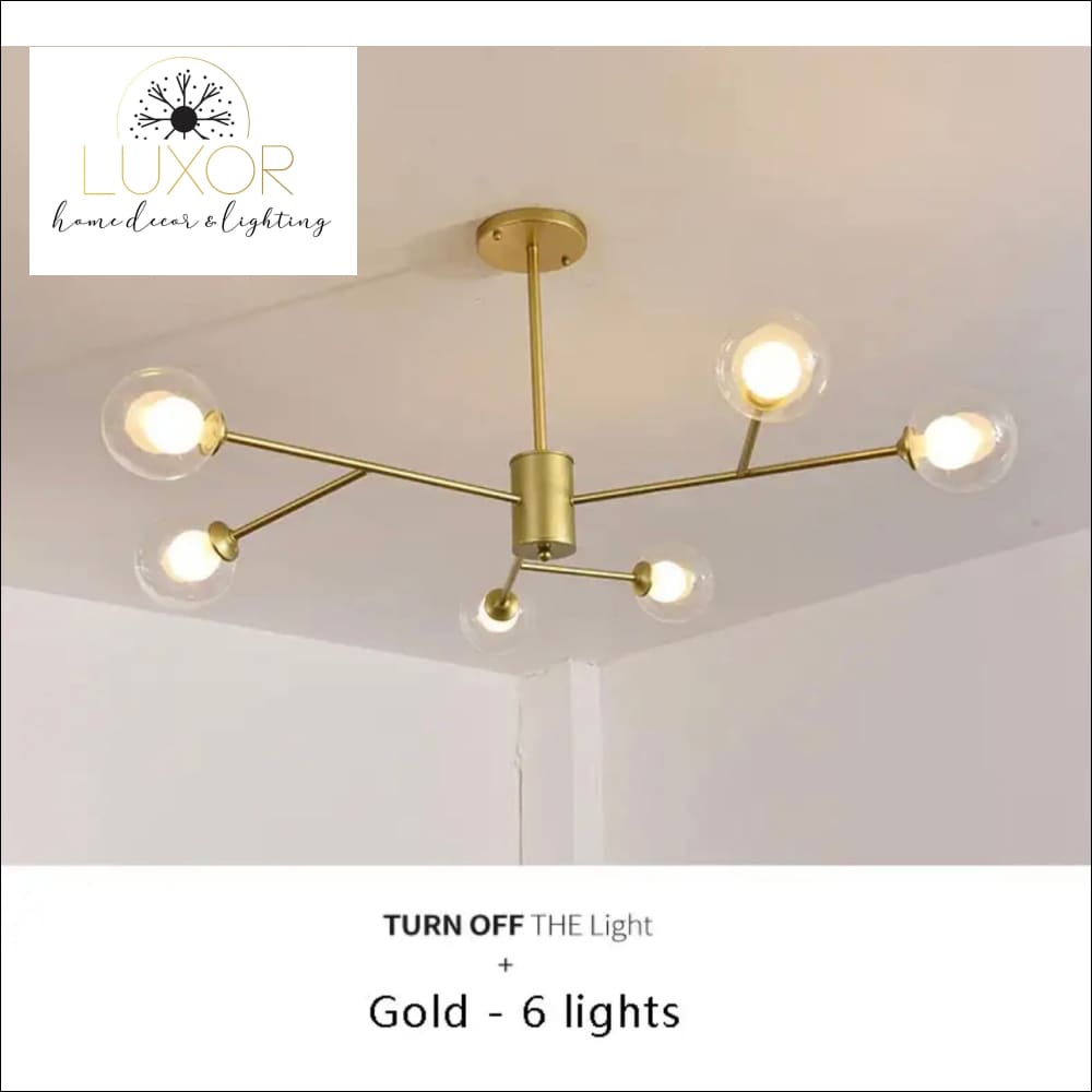Galalini Modern Chandelier - 6 Heads - Gold D55cm x H38cm / Warm White - chandeliers