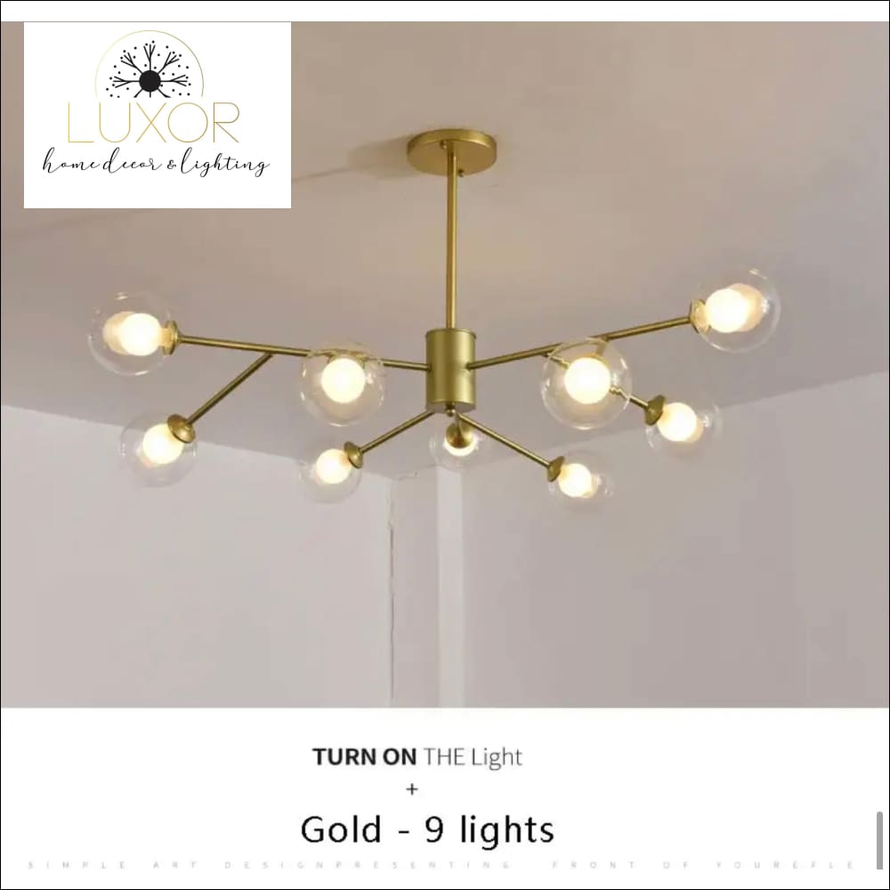Galalini Modern Chandelier - 9 Heads - Black D110 x H38cm / Warm White - chandeliers