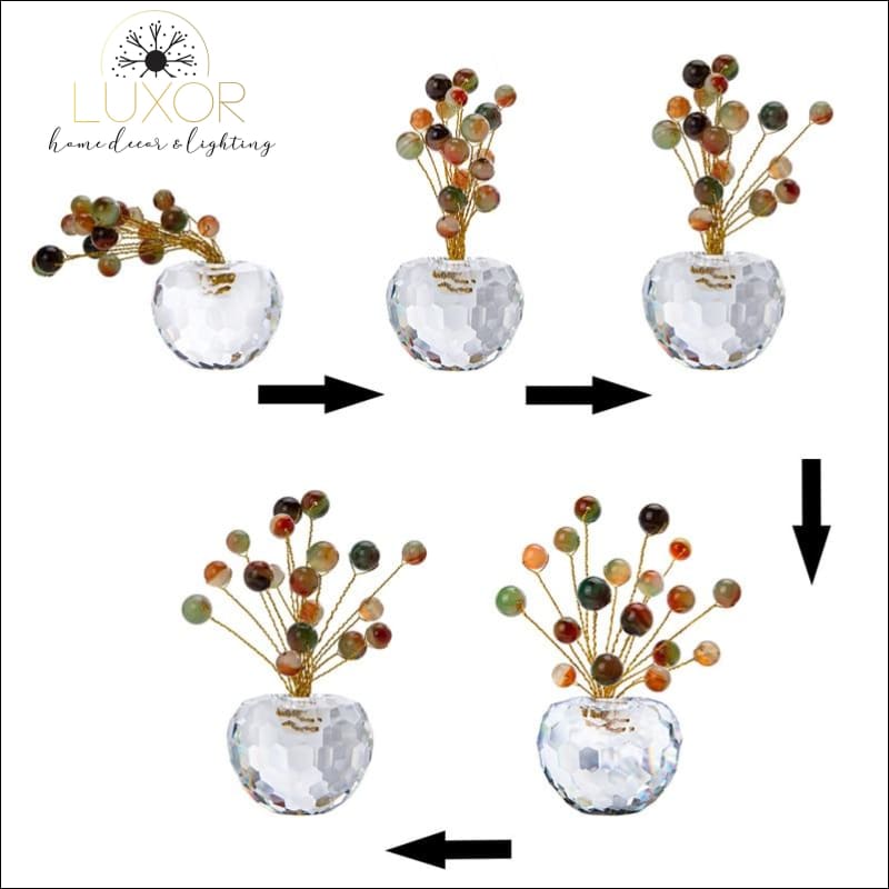 decorative objects Gemstone Bonsai Crystal Figurine - Luxor Home Decor & Lighting