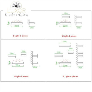 wall lighting Geometric Combination Led Wall Sconces - Luxor Home Decor & Lighting