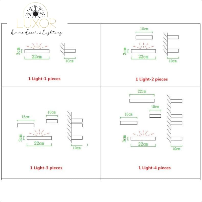 wall lighting Geometric Combination Led Wall Sconces - Luxor Home Decor & Lighting