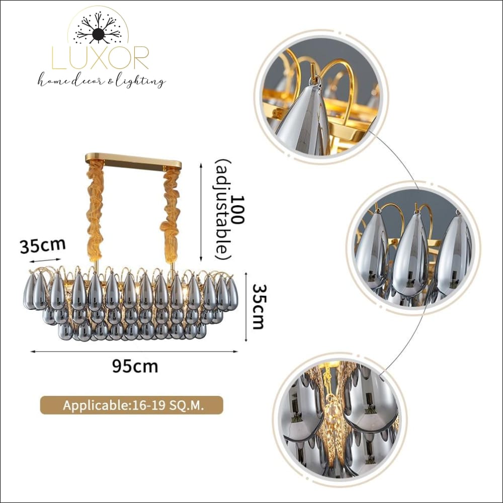 chandeliers Globina Rectangle Lux Chandelier - Luxor Home Decor & Lighting