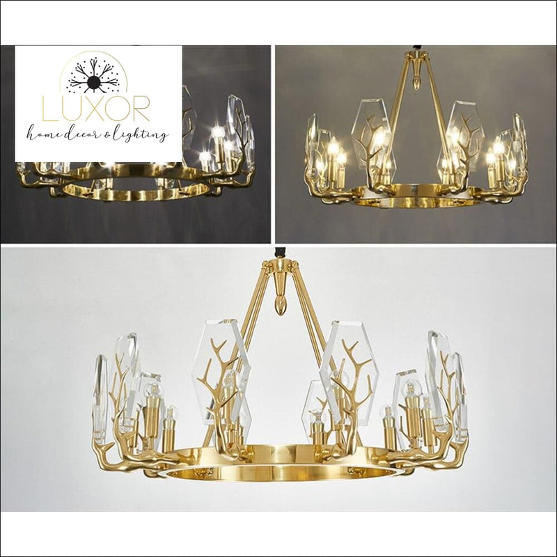 pendant lighting Gold Branch Crystal Pendant - Luxor Home Decor & Lighting